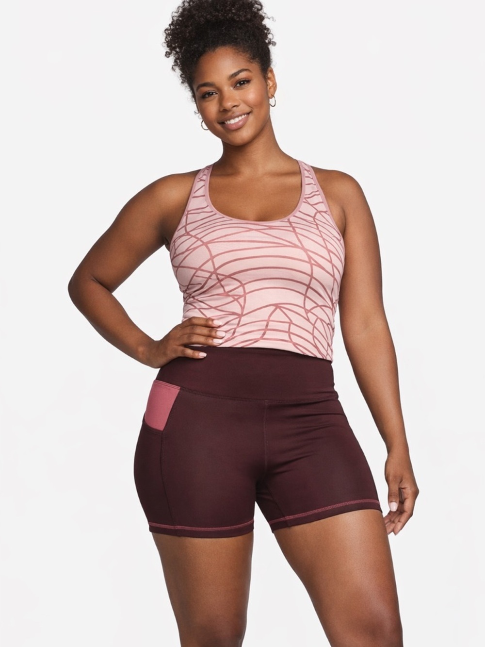 NWT Nike Dri-FIT High-Waisted 4" Tight Shorts in Berry, Size Small
